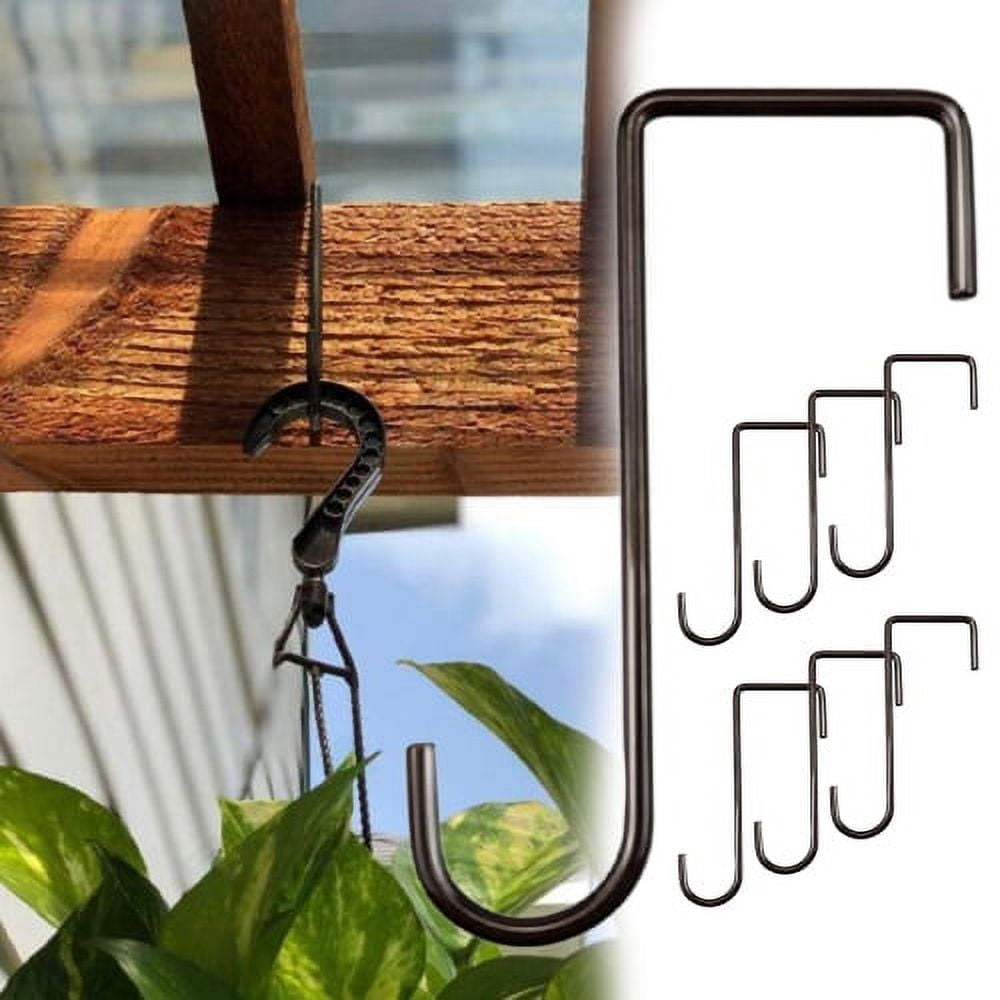 Cheers.US 6Pcs/Set Vinyl Fence Hooks, Patio Hangers Coated Steel Fence Hangers for Hanging Plants, Planters, Bird Feeders, Lights, Pool Tools