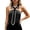 Black, variant on Unconventional Sleeveless Blouson Top For – Irregular Cut Shirt Collar Tee Bodice Modern Minimalist Design Lightweight Everyday Top Loose Casual Tee Women