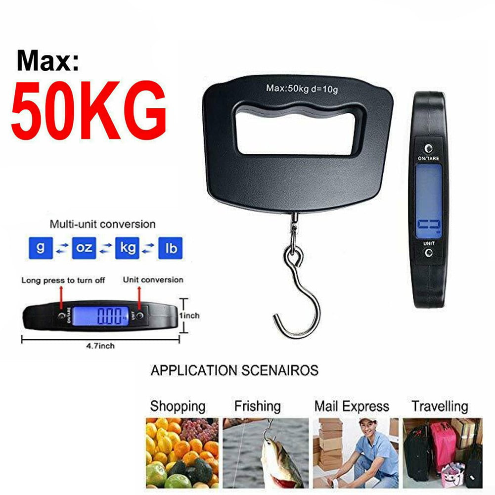 50KG Digital Travel Portable Handheld  Weighing Luggage Scale with hook or belt 