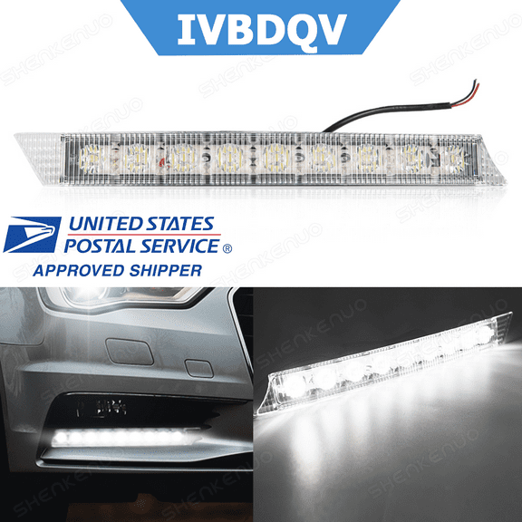 IVBDQV 1 Pair 12V Car 9-Led Flexible Drl Daytime Running Lights Bar Fog Lamp White