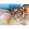 thumbnail image 2 of Florio, Luigi 14x12 White Modern Wood Framed Museum Art Print Titled - Paese sul lago, 2 of 4