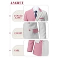 thumbnail image 5 of Beauty-Emily Men's Color Block Double-Breasted Suit Set – Slim Fit Two-Piece Blazer & Pants, Stylish Contrast Formal Suit for Business, Wedding & Party, 5 of 8