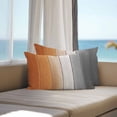 thumbnail image 3 of Burnt Orange Gray Ombre Outdoor Pillow Covers 20x12 Inch Lumbar Pillow Covers Set of 2 Waterproof Decorative Throw Pillow Cases Vintage Farmhouse Wooden Cushion Covers for Patio Furniture Garden, 3 of 8