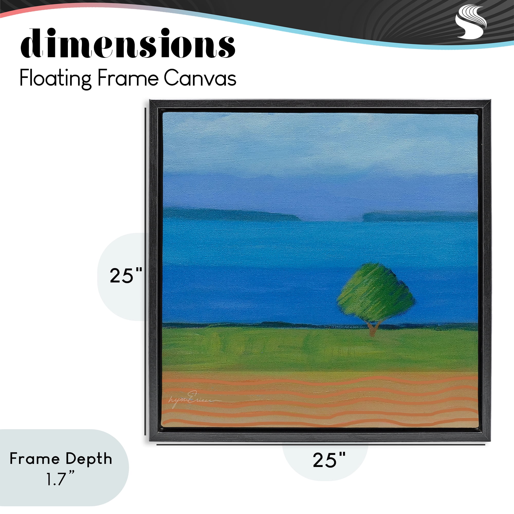 Stupell Industries Lone Tree at Spring Cove Black Framed Floater Canvas Wall Art, design by Lynn Ericson Fine Art