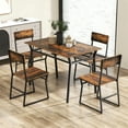 thumbnail image 4 of Costway 5 Piece Dining Table Set Industrial Rectangular Kitchen Table with 4 Chairs Brown, 4 of 10