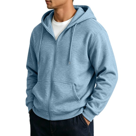 Men's Hoodies Zip Up Hooded Sweatshirts with Pockets | Sweatshirts;Fall Clothes Outfits;Full Zip Up Hoodie;Long Sleeve Winter Jackets;Relaxed Fit Coat, 2XL