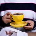 thumbnail image 2 of BAMAIA Tasse et Soucoupe Latte 220ml Porcelaine Jaune, 2 of 6