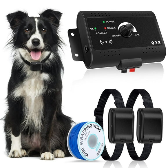 Valla eléctrica para perros TeqHome con 2 collares impermeables de 300 m