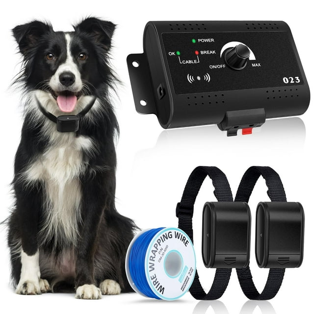 Valla eléctrica para perros TeqHome con 2 collares impermeables de 300 m