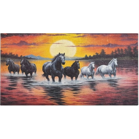 

SKYSONIC Horses in Water Kitchen Mats 20 x39 Absorbent Non Slip Runner Rug Machine Washable Kitchen Floor Mat for Home Bathroom Door