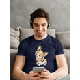 thumbnail image 2 of Smartprints Mens Graphic Tee - Winking Corgi - Regular Fit 100% Cotton, 2 of 4
