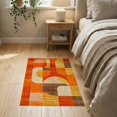 thumbnail image 3 of ODIKA Orange Abstract Contemporary Expressionist Interlocking Shapes for Hallway, Study Room, Playroom, Non-Slip Low Profile, 3 of 7