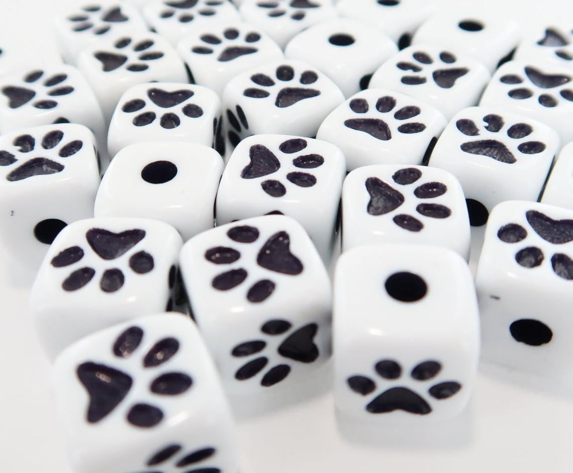 Plastic Beads For Jewelry, DIY Bracelet Making Supplies, Paw Square Remembrance Memorial Beads, Gift For Beader, 100 pcs