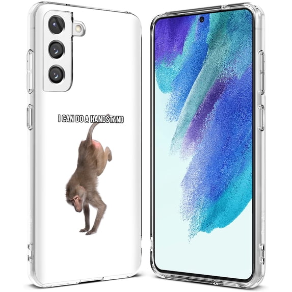 TalkingCase Slim Case Compatible for Samsung Galaxy S21 FE 5G (Fan Edition), Meme Monkey Print, Lightweight, Flexible, Soft, USA