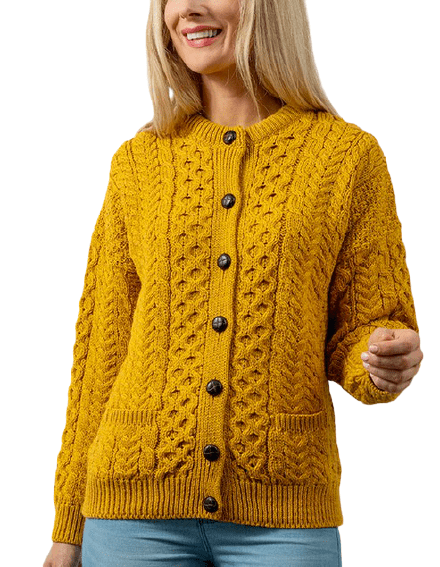 hand-made Cowl Merino wool knit for 5- Adult yellow