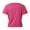 Hot Pink, variant on Women's Plus Size V Neck Short Sleeve Blouse Ruffle Hem Tie Front Crop Top Lightweight Summer Casual Tunic Shirt