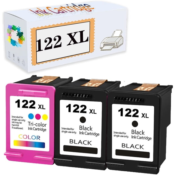 Compatible 122 XL Ink Cartridges Replacement for HP Deskjet 1000 1050 1055 2000 2050 2510 2511 2512 2540 2545 3510 Envy 4500 4505 OfficeJet 2620 4630 4635 Printers