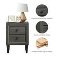 thumbnail image 5 of Yunken Multipurpose Retro Bedside Nightstand with 2 Drawers, Vintage Storage Table with Metal Frame and Handle, 5 of 9