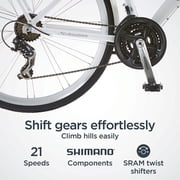 Schwinn Discover Hybrid Bike, 700c Wheels, 21 Speeds, White