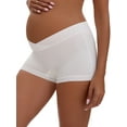 thumbnail image 4 of INSPIRE CHIC Women's Low Waist Under the Bump Maternity BoyShorts Pregnancy Seamless Ladies Panties 3XL White, 4 of 4
