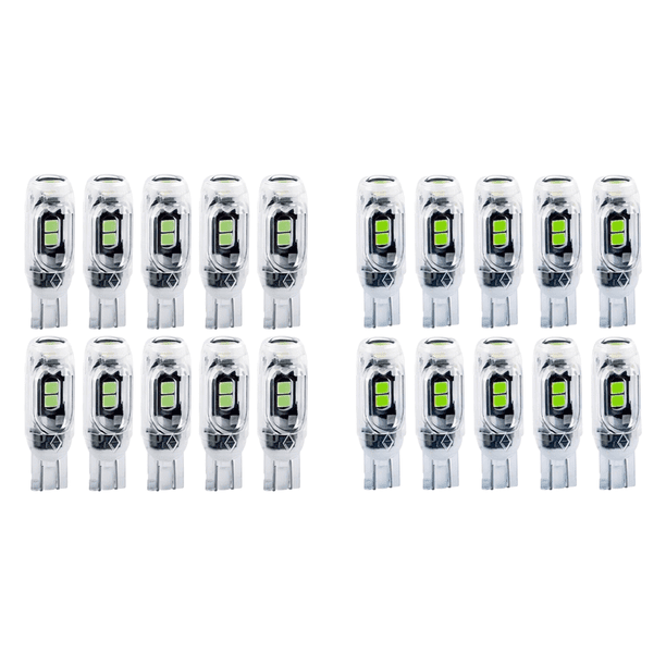 10 Uds T10 W5W Bombilla LED SMD Interior Del Coche 600LM Accesorios () Azul