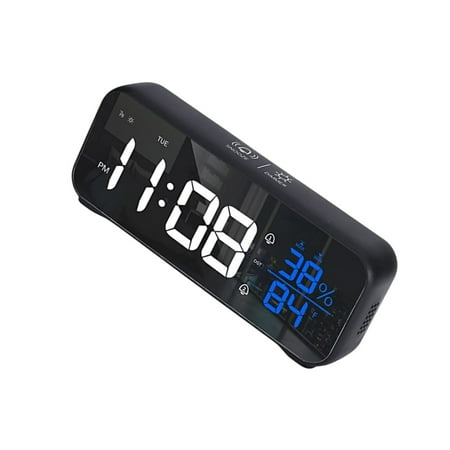 Voice Controlled Rechargeable LED Music Alarm Clock with Temperature Display