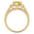 thumbnail image 4 of Clara Pucci 14K Yellow Gold Round Cut 2Ct Simulated Yellow Diamond Engagement Ring + Matching Band - Luxury Box Included, 4 of 7