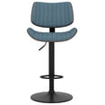 thumbnail image 6 of Simpli Home Novak Mid Century Modern Adjustable Swivel Bar Stool in Denim Blue Woven Polyester Fabric, 6 of 14