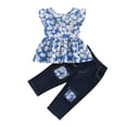 thumbnail image 1 of SUNSIOM Girl?s Fashion Little Daisy Vest and Elastic Patchwork Jeans Set, 1 of 8