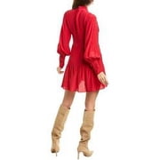 Alexis CHERRY RED Womens Theodora Silk Tie Neck Cocktail Dress, US M