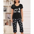 thumbnail image 2 of MyFav Women's Capri Pajama Sets Plus Size Sleepwear Top with Capri Pants 2 Piece Loungewear Set,XL, 2 of 6