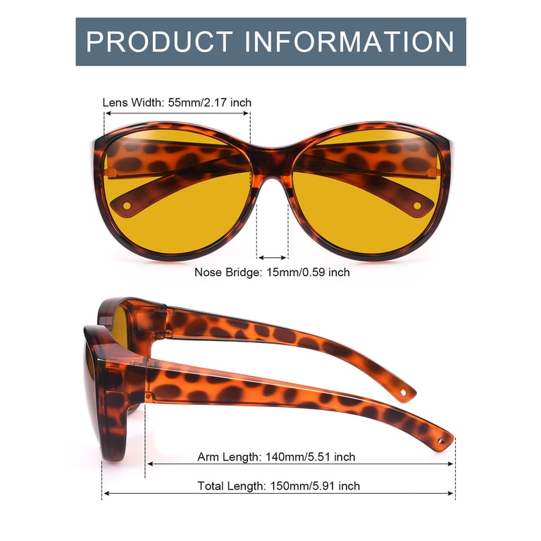 TINHAO Polarized Fit Over Sunglasses Women, Leopard photo 6