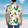 thumbnail image 3 of Lsque Floral Vintage pattern Hawaiian Shirt for Men, Unisex Summer Beach Casual Short Sleeve Button Down Shirts-Small, 3 of 9