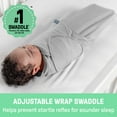thumbnail image 3 of SwaddleMe by Ingenuity Monogram Collection Baby Swaddle, 100% Cotton, 0-3 Months, Pocket Fold Design for Easy Changes, 1.0 TOG, 3-Pack - Dino Mite, 3 of 17