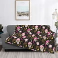thumbnail image 2 of Yiaed Skull Daisy Print Blanket Throw Blanket Soft Cozy Flannel Blanket for Home Bed Sofa Couch Chair-60"x50", 2 of 6