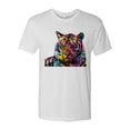 thumbnail image 2 of Wild Bobby, Colorful Rainbow Tiger Animal Lover Mens Premium Tri Blend T-Shirt, Heather White, Medium, 2 of 3