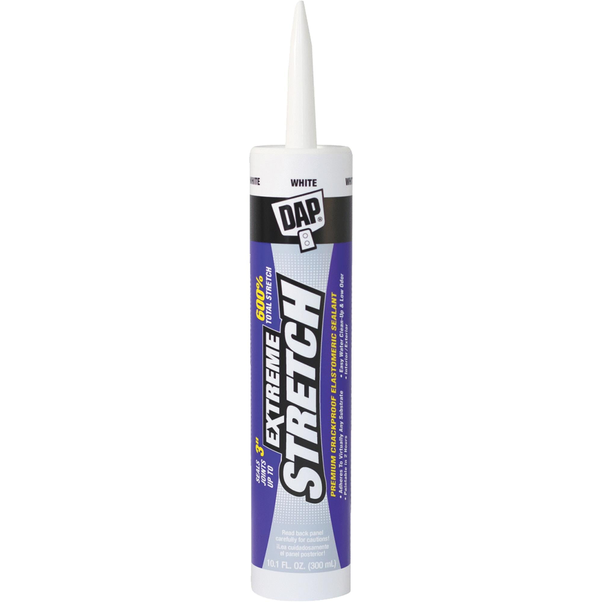 DAP Extreme Stretch Premium Crackproof Elastomeric Sealant, White, 10.1