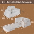 thumbnail image 6 of Toddler Sofa Chair with Reinforced Armrests – 2-in-1 Kids Couch & Bed, Flip Open Folding Design with Side Pocket, Soft & Sturdy for Boys and Girls,Grey, 6 of 10