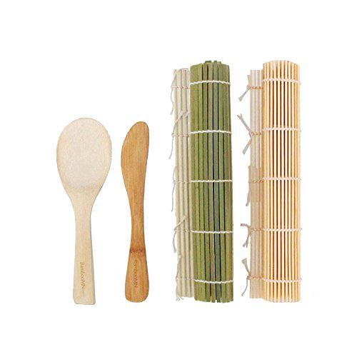 1x Spreader 1x Rice Paddle 100% Bamboo Mats and Utensils 6955114974416a BambooMN Sushi Making Kit 2x Natural Bamboo Rolling Mats