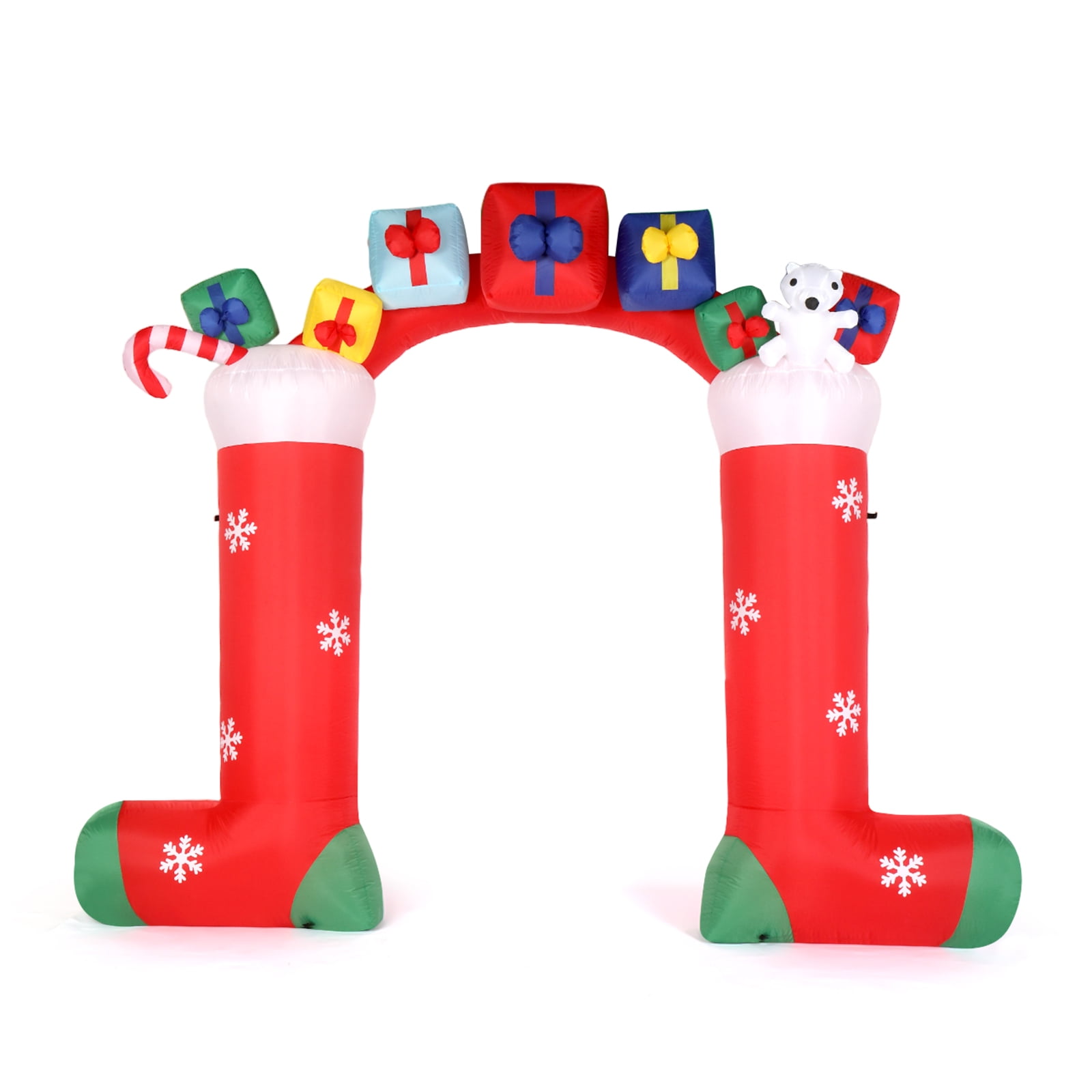 9ft Christmas Sock Arch Holiday Inflatable Decoration with 11 LED Lights
