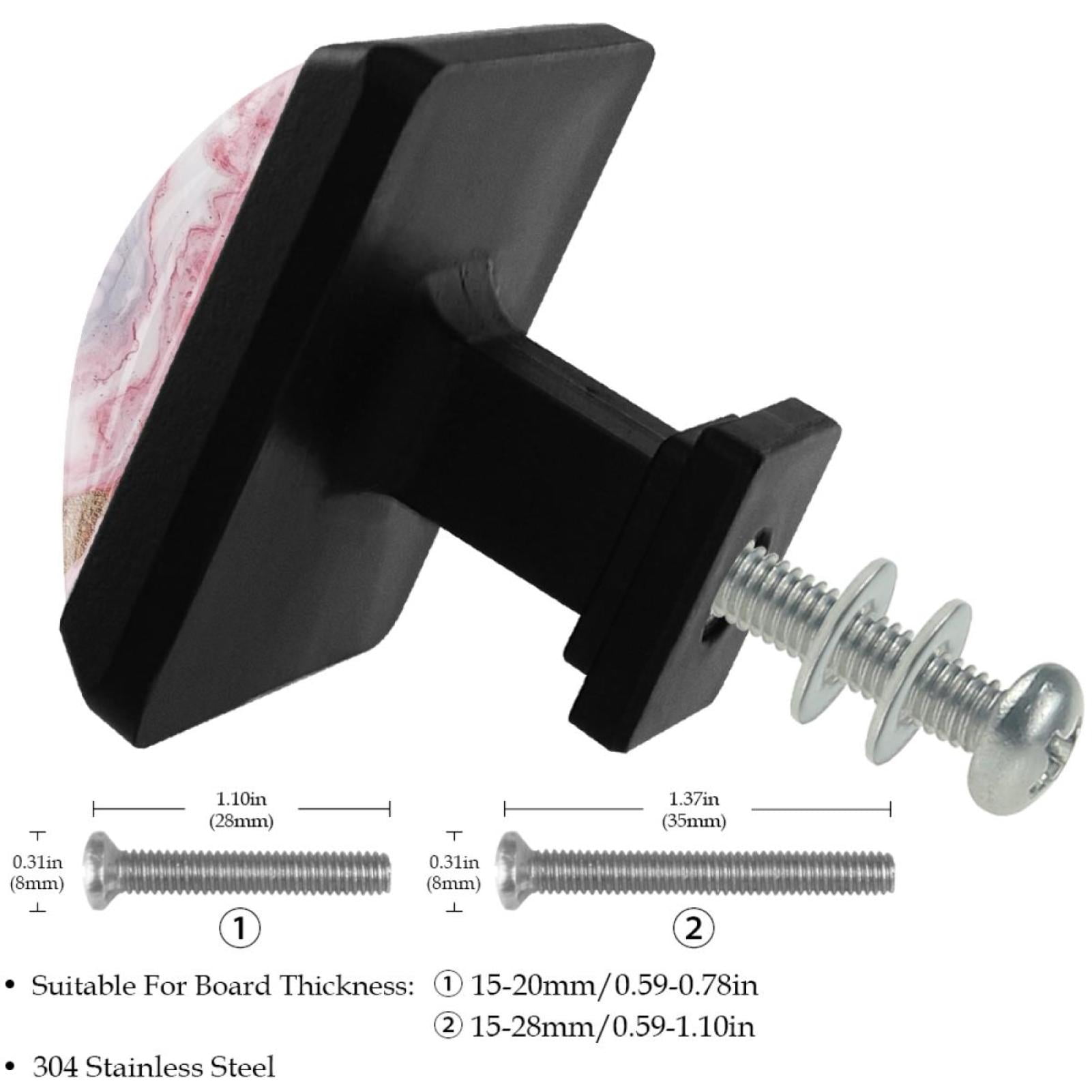 HemaKayy 3 Pack 1.45" Decorative Cabinet Knobs - Stylish ABS Glass Black Handles for Kitchen, Bedroom, & Home Furniture Decor - Durable & Elegant - Unique Marble Design