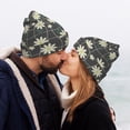 thumbnail image 5 of Disketp Daisies Flowers Winter Beanie for Men Women Beanie Knit Hat Cuffed Cap Beanie Knit Chunky Snow Cap, 5 of 6