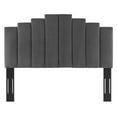 thumbnail image 3 of Headboard, King Size, Velvet, Dark Grey Gray, Modern Contemporary Urban Design, Bedroom Master Guest Suite, 3 of 9