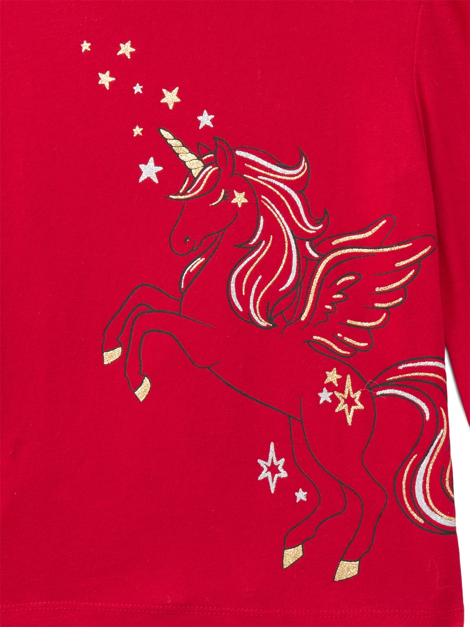 Wonder Nation Girls Gathered Shoulder Tee with Long Sleeves, Sizes 4-10