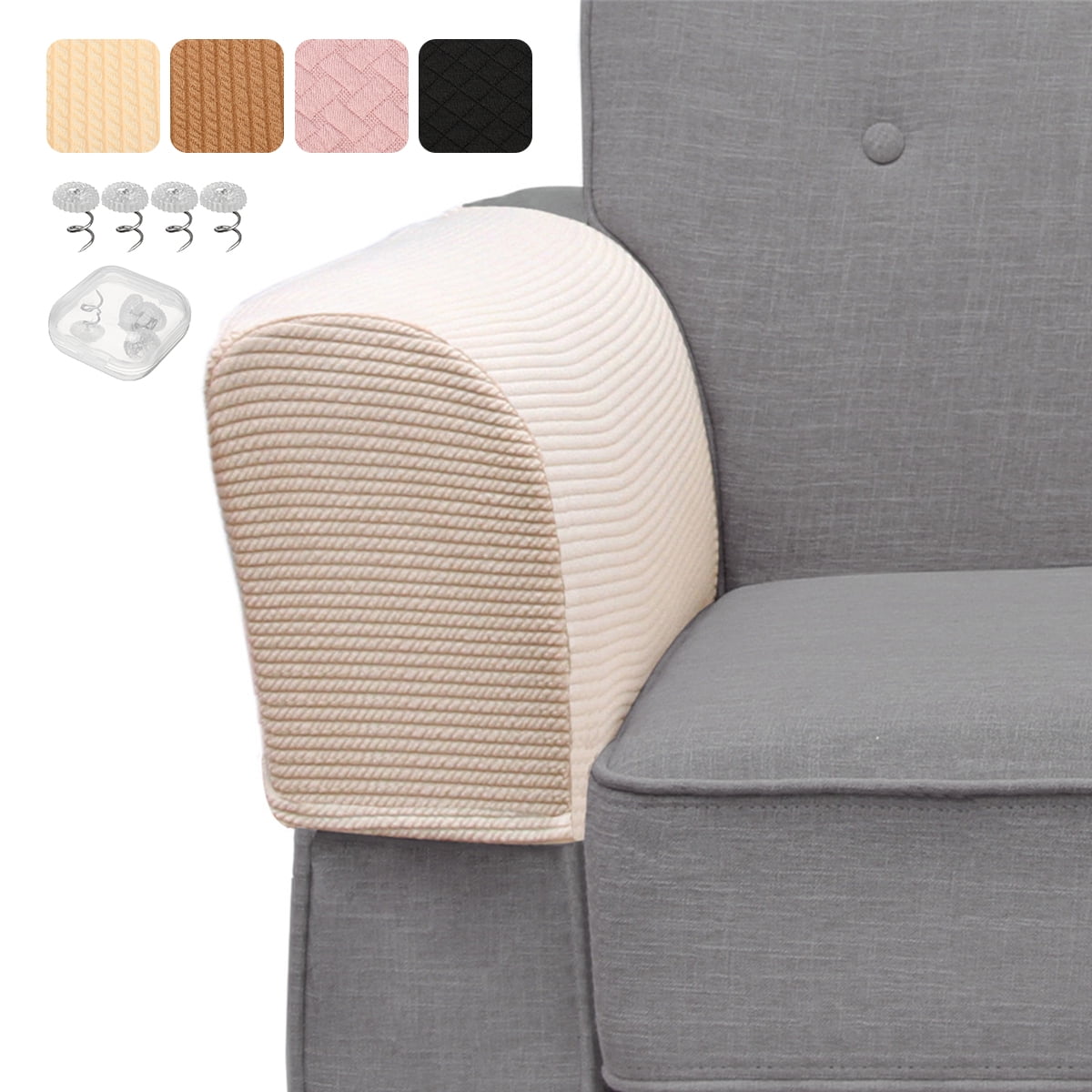 Details about   Stretch Sofa Arm Cover Fabric Armrest Covers Anti-Slip Armchair Slipcovers Home 