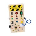 thumbnail image 4 of Tablero ocupado con interruptor de luces, tablero sensorial de madera LED, juguetes Montessori, juguetes educativos de aprendizaje, juguetes de viaje, patrón de nota Sunnimix Material de tablero ocupado, 4 of 8