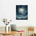 thumbnail image 3 of PIKWEEK Framed Moon Over Ocean Canvas Wall Art Full Moon Painting Canvas Prints Wall for Living Room Bedroom Bathroom Home Decor Ready to Hang,, 3 of 5
