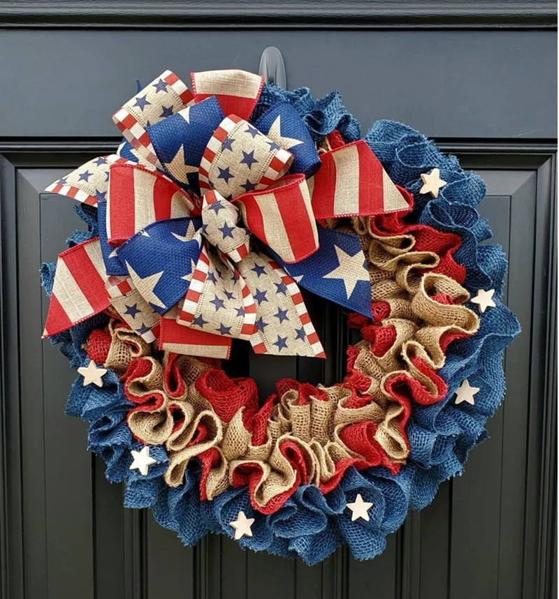 Patriotic Wreath For Front American Eagle Wreath Decor Home Door I2Y9 