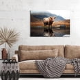 thumbnail image 2 of HFDF Highland Cow Wall Decor Cow Picture Farmhouse Canvas Wall Art Cow Print Bedroom Decor Animal Decor Farmhouse Painting Cow Wall Art Canvas for Living Room Bedroom Decor 24x16inch Framed, 2 of 6