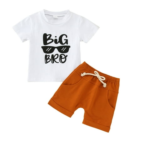 

LBECLEY Baby Boy 1St Birthday Outfits Toddler Boys Short Sleeve Letter Printed T Shirt Tops Shorts Sports Outfits Tracksuit Sweatsuit Girls Size 8 White 100